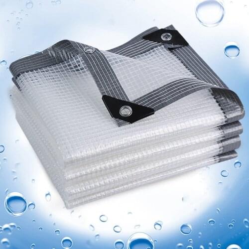 Transparent Thickening PVC Rainproof Tarpaulin Home Balcony Terrace Mesh Cloth Summer Garden Flowers Succulents Sun Shade Trap