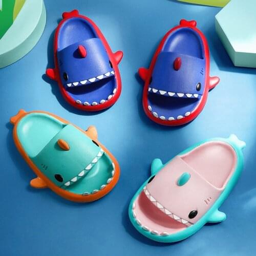Kids Shark EVA Sandals Children Slippers Summer Household Baby Non-slip Soft Bottom Sandals Slippers Beach Shoes Boys Girls