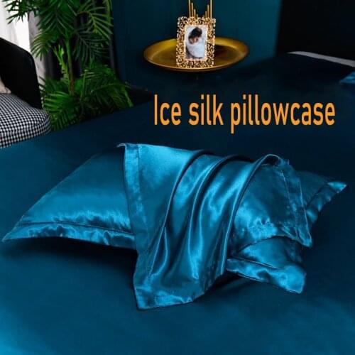 Satin Silk Pillowcase Pillow Ice silk pillowcase ice cold double-sided washing single double pillowcase Home Bedding Pillow