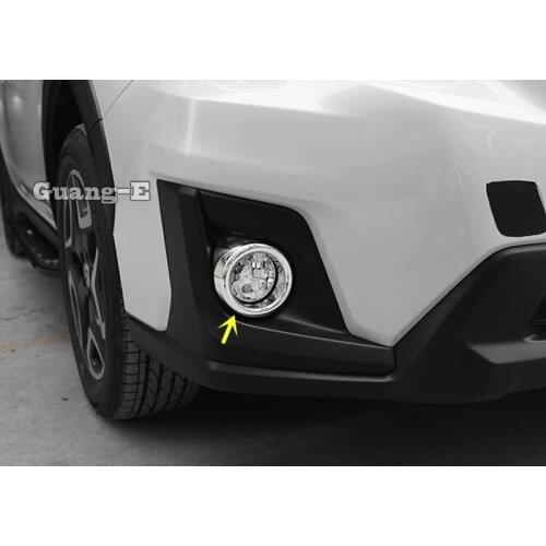 Car Styling Body Head Front Fog Light Lamp Frame Sticker Styling ABS Chrome Cover Trim 2pcs For SUBARU XV 2018 2019 2020