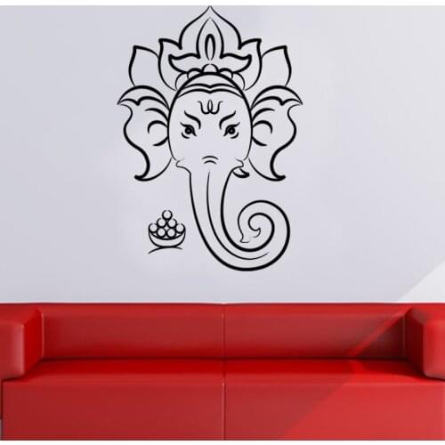 Sacred Ganesha Hindu God Wall Sticker Home Decor Wall Art Murals Removable Vinyl Wall Decals Living Room Bedroom Decoration