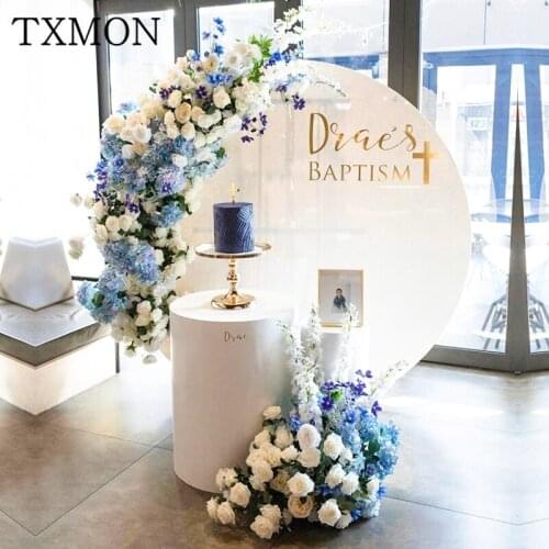 Artificial flower wedding stage road background wall decoration silk fake flower Custom flower row home decoration shooting prop