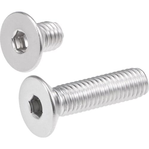 Uxcell 40-80pcs Flat Head Machine Screws M3 Inner Hex Screw 4mm-12mm 304 Stainless Steel Fasteners Bolts M3x4 M3x5 M3x6 M3x8