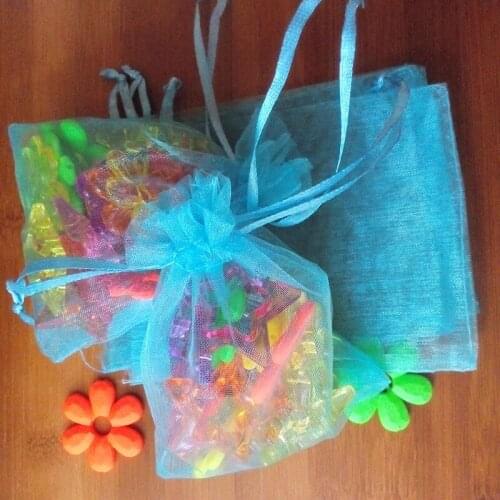 1000pcs 30*40cm Lake Blue Organza Gifts Bag Jewelry Packaging Display Bags Drawstring Pouch For Bracelets/Necklace/Wed Yarn Bag