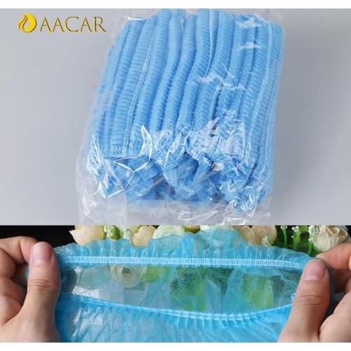 20pcs Fabric Permanent Tattooing Catering Hat Disposable Microblading Non Woven Makeup Hair Net Caps Sterile Hat For Eyebrow