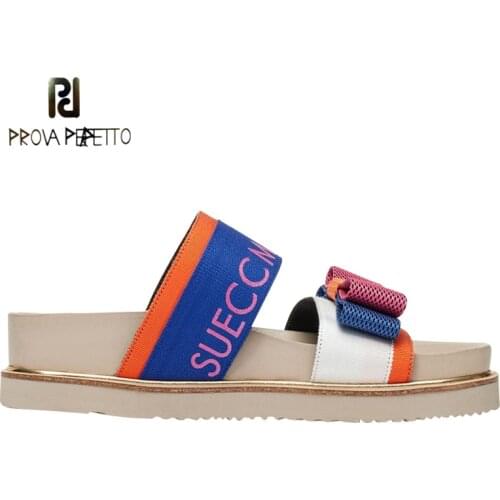 2021 Summer Sponge Cake Platform Shoes Bowknot Outer Wear Casual Sandals Women Flat Sandals Beach Slippers