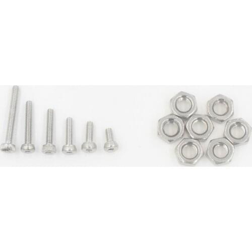 250 pcs M4 Stainless Steel A2 Hex Socket Cap Screws Screw With Hex Nuts Assortment Clam Hardware Button Head Optional Screw