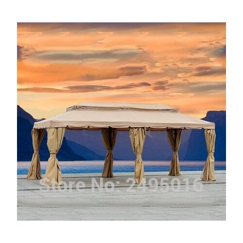 3*6 meter aluminum deluxe outdoor gazebo patio tent pavilion with sidewalls and gauze for garden decor