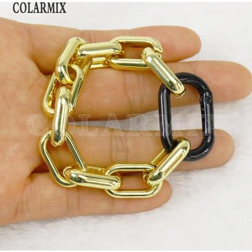 3 Pcs Metal Bracelets Big Metal Chain Jewelry Necklace Gold Color Metal Chain Jewelry For Women 31322
