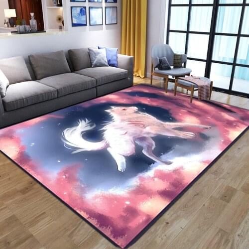 3D Wolf Printed Carpet Cartoon Child Game Area Rug Kid Play Mat Soft Flannel Memory Foam Girl Room Gamer Carpets for Living Room