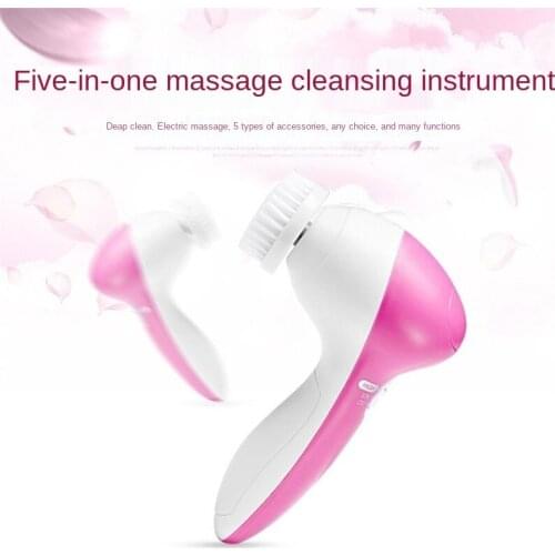 5 in 1 Face Cleansing Brush Silicone Facial Brush Electric Wash Face Machine Deep Cleaning Pore Skin Care Face Massage Brush