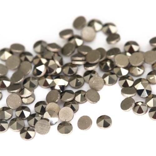 50pcs/lot 1.0mm-2.0mm Round Cut Flat Back Loose Natural Marcasite Stone For DIY Jewelry Gems