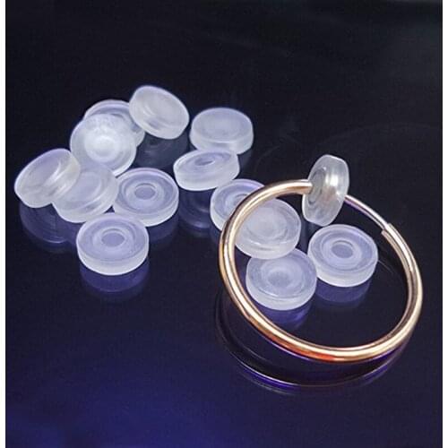 50PCS Clear Comfort Earring Pads Silicone Anti Pain Cushion for Clip On Earrings N2UE