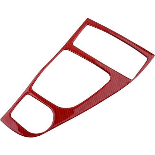 Car Red Console Gear Shift Box Panel Trim Cover Carbon Fiber Fit For Infiniti Q50 Q60 2015 2016 2017 2018 2019 2020 LHD