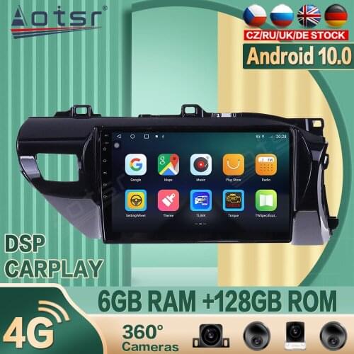 For Toyota Hilux RHD 2015+ Android Car radio Player GPS Navigation 360 camera Auto Stereo Multimedia Video DSP carplay 4G SIM