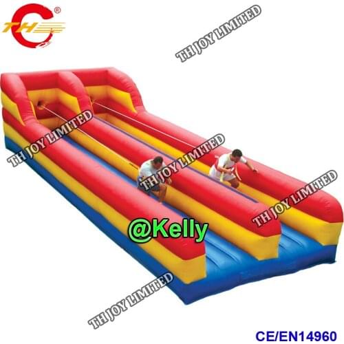 Free door shipping hot sale inflatable bungee run sport game for sale, custom make inflatable bungee code carnival games