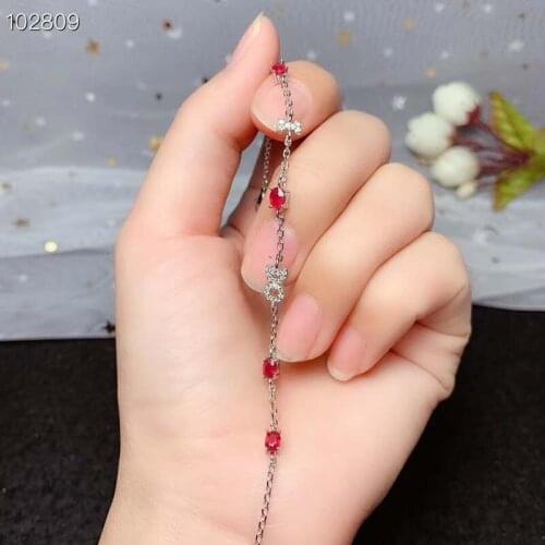 Natural Ruby Bracelet for Women 925 Sterling Silver Top Quality Pigeon Blood Ruby Red Gemstones Fashion Fine Jewelry Party