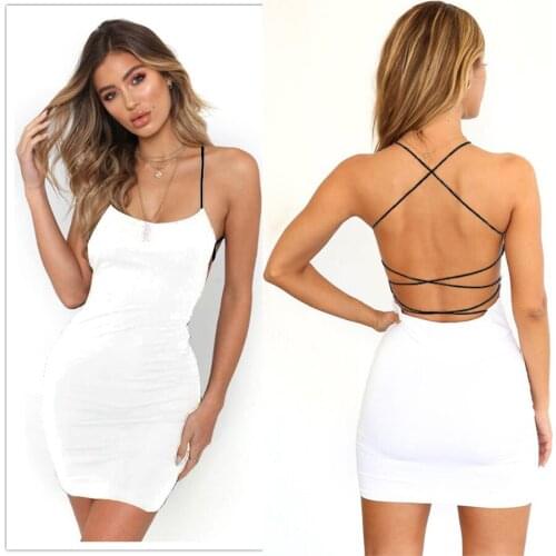 Black White Sexy Dress Women Spaghetti Strap Dresses Female High Waist Sheath Club Dress Short Summer Mini Sleeveless Vestidos