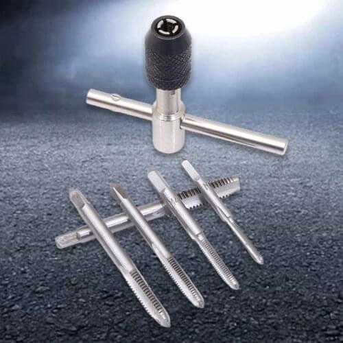 Screwdriver Tap Holder Hand Tool for Reamers Screw Extractors with Threading Tapping Tool Kit a Square Shank 6 Pcs