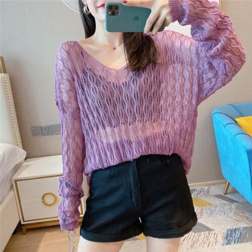 Cheap wholesale 2021 spring autumn winter new fashion casual warm nice women Sweater woman female OL purple sweater BAy119