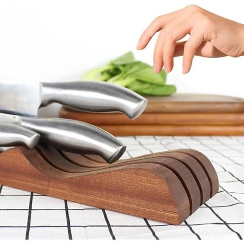 Ebony Knife Block Holder In-Drawer Knife Drawer Organizer Butcher Knife Storage Holder Rack Kitchen Tool