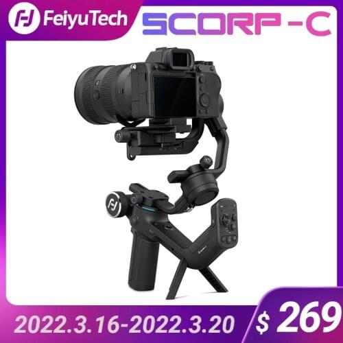 FeiyuTech AK2000C Gimbal Camera Stabilizer with OLED Touch Screen Compatible for DSLR Camera Sony A9/A7series a6300 Canon M50