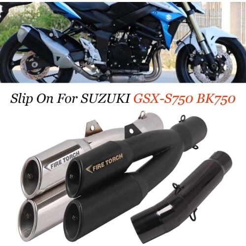 Motorcycle GP Exhaust Escape Moto Modified Middle Link Pipe Muffler Slip On For SUZUKI GSX-S 750 GSX S750 BK750 2018 2019