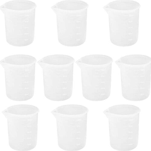 Hot 10Pcs Silicone Measuring Cups 100 Ml Silicone Cups Non Stick Mixing Cups DIY Glue Tools Cup For Handmade Craft