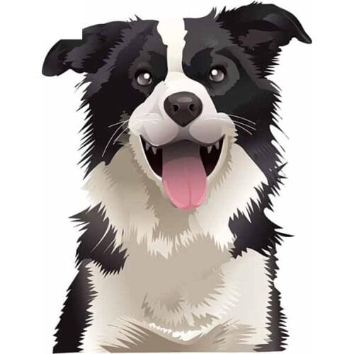 Creative Border Collie Dog Fine Decal Car Door Protector Stickers Vinyl Material Waterproof Custom Printing Waterproof Anti-UV