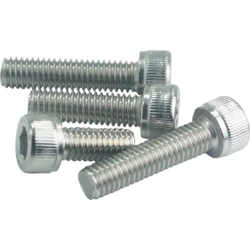 Luhuichang 50Pcs M2.5*25/30 304 Stainless Steel Hexagon Socket Head Cap Screws Hex Socket Screw Metric Bike Screw