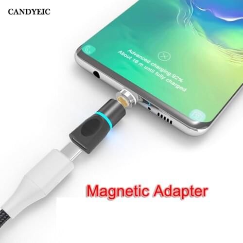 CANDYEIC USB Type C Magnetic Adapter for Samsung S10 S9 plus Note10 9 C9pro A50 A40 A30 LG G8 G7 V30 Nexus 5X Magnetic Charger