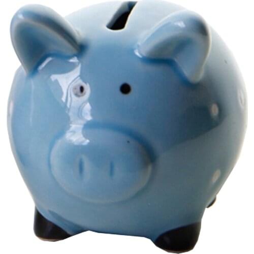 Cute Pig Coin Money Bank, Blue Piggy Bank - Best Bitrthday Gift for Kids