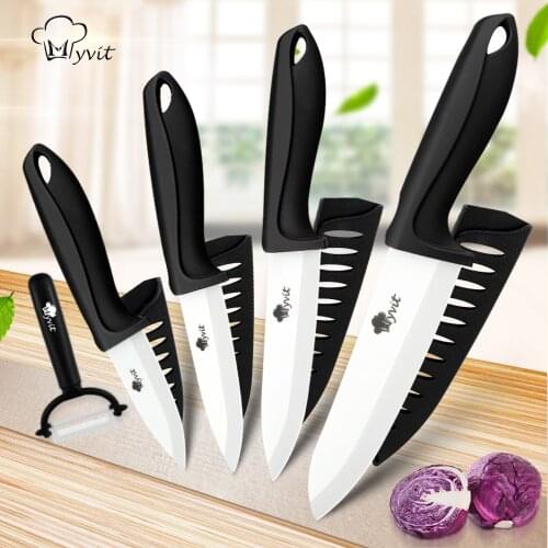 2020 New Ceramic Knife Set 3 4 5 6 inch Kitchen Knife Set Fruit Vegetable Utility Slicing Zirconium White Blade Chef Knives
