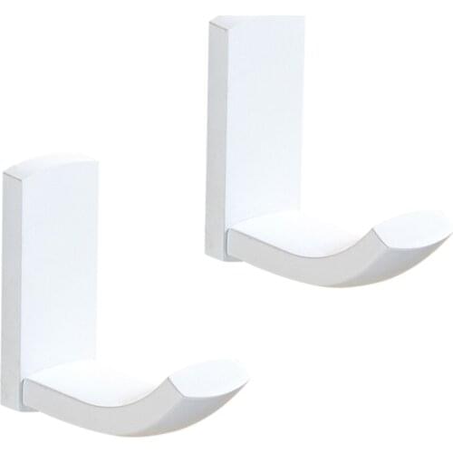 Leyden Brass Square White Towel Hook Set Of 2 Packs,Robe Coat Hanger Wall Mounted Heavy Duty Small Size