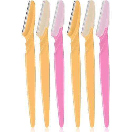 6PCS Women Eyebrow Trimmer Hair Remover Set Eye Brow Blades Shaver For Makeup Kit Stainless Steel Cutting Cosmetic Tools