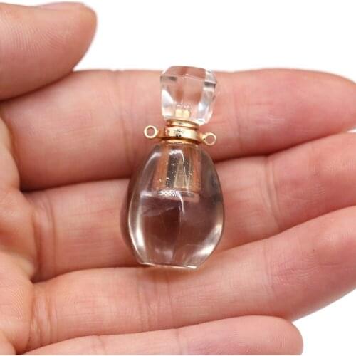 New Fine Charm Grey Agates Perfume Bottle Pendants Jewelry Accessories DIY Handmade Making Necklace Earrings Jewelry Gift