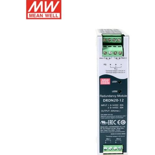 Original MEAN WELL DRDN20-12 20A 12V DIN Rail Type Power Supply Redundancy Module