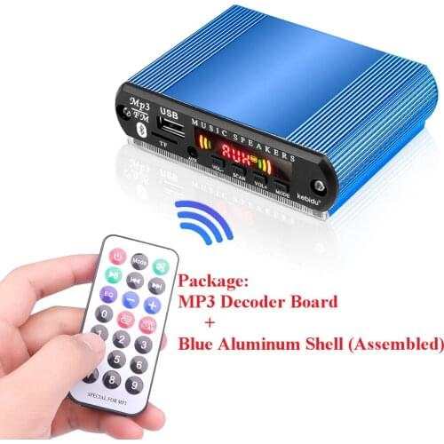 KEBIDU Bluetooth MP3 Decoding Board Module With Assembled Aluminum Shell TF Card Slot USB FM Remote Wireless Car USB MP3 Player