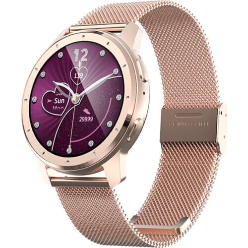 Custom Smart Watch MX11 Fitness Tracker Heart Rate Monitor Smart Band Sports Bracelets With Rose Gold Steel Strap