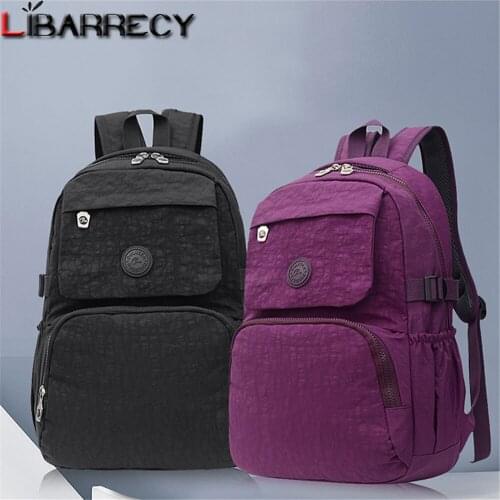 Casual Light Backpacks Women Waterproof Nylon Back Pack Ladies School Laptop Bag for Teenage Girls Large Capacity Travel Bagpack