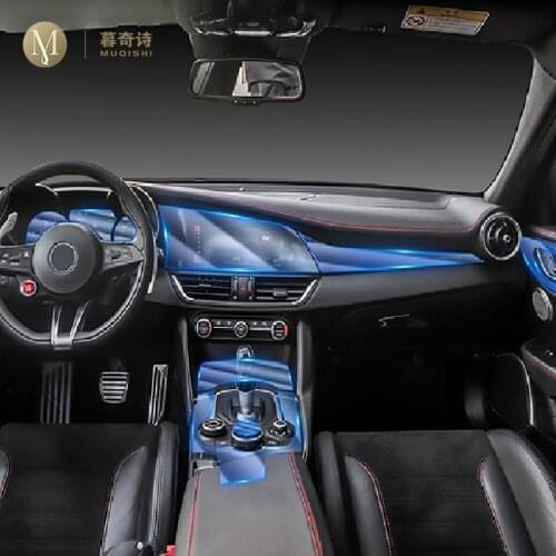 For Alfa Romeo Giulia 2017-2019 Car Interior Center console Transparent TPU Protective film Anti-scratch Repair film Accessories