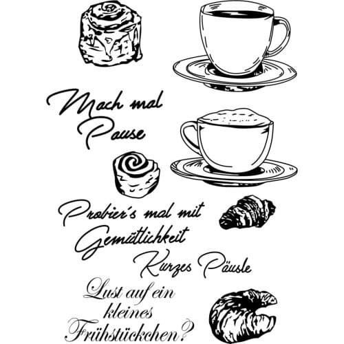 Bread and Coffee Transparent Clear Stamps for DIY Scrapbooking/Card Making Fun Decoration Supplies ST0201