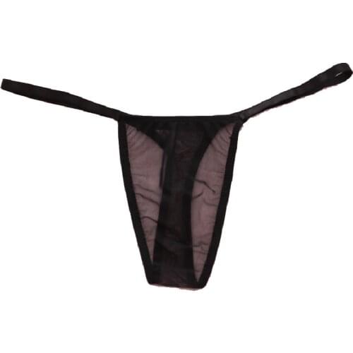 Sexy Underwear Transparent Net Yarn Mini Ultra Low Waist Super Thin Thong Sheer Gauze Mesh Briefs Charming See-Through Thongs