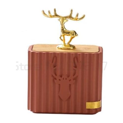 Nordic Art Resin Fawn Toothpick Cotton Swab Box Crafts Decoration Simple Home High-end Jewelry Cosmetics Storage Tank with Lid