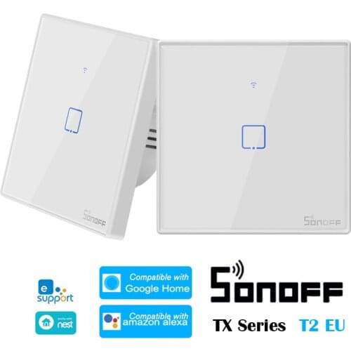 SONOFF T2 EU TX Series WiFi Wall Switch 433 RF Switch Automation Compatible with Google Home Alexa Support eWelink