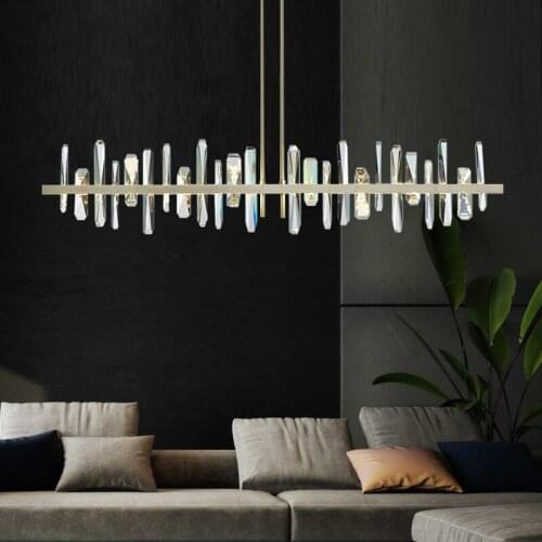 Wave design Modern crystal Chandelier for Dining room Luxury Chrome styl cristal lamp brief kitchen island Hanging light Fixture
