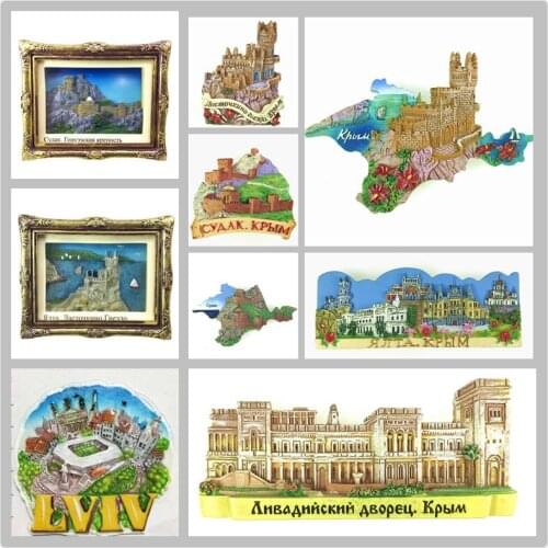 Ukraine Flavor Landmark Building Fridge Magnets Tourist Souvenirs Crafts Refrigerator magnet Decoration Articles Handicraft