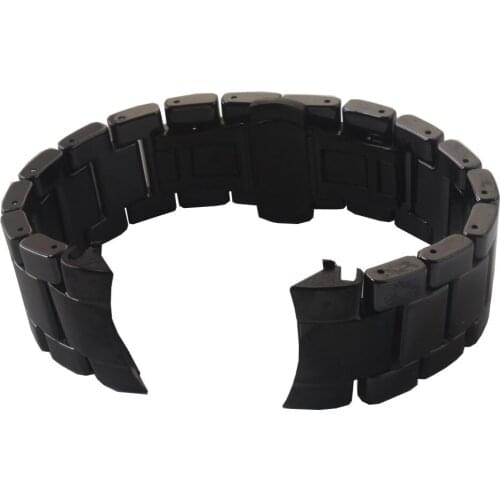 High Quality Ceramic Watchband 22mm Mens Black Watch band For Samsung Gear S3 Frontier Curved ends stainless steel special bands
