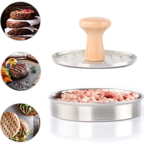 High quality Round Shape Hamburger Press Aluminum Alloy Meat Beef Grill Burger Mold Kitchen Tool