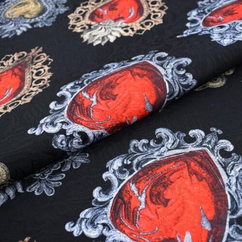The gem digital painting jacquard fabric for dress coat tissu au metre telas por metros tecido tela bazin riche getzner tissu